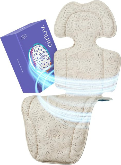 Airluv4 Oreo Fan Kinderwagen Sitzfläche mit Kühlfunktion in Blau und Beige zur Hitzereduzierung im Sommer - Bild 1