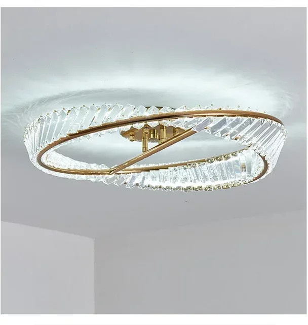 Wushiyu Moderne LED Kristall Deckenleuchte in Gold/Messing für Wohnzimmer, Schlafzimmer und Küche - Bild 1