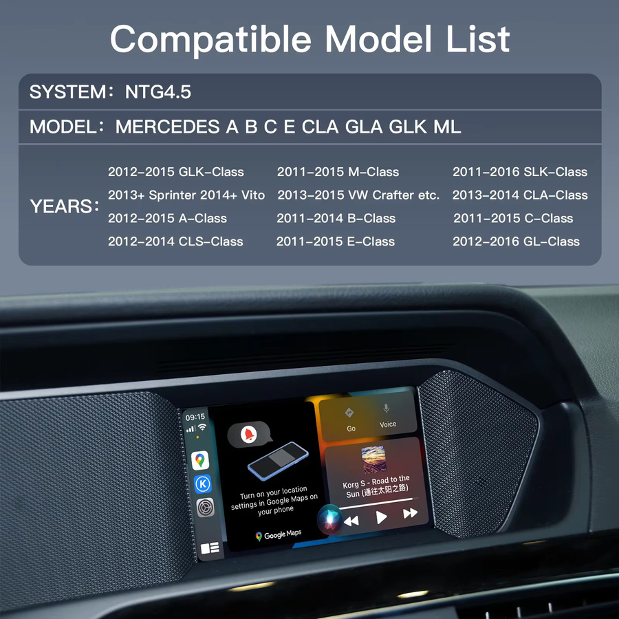 AUTOABC Drahtloses CarPlay und Android Auto Modul für Mercedes Benz NTG4.5 in Schwarz - Bild 3