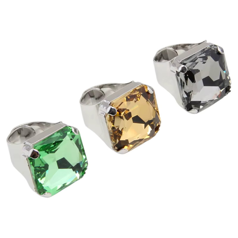 DINGABIYU Offener Ring, Silber, Kristall, Unisex - Bild 3