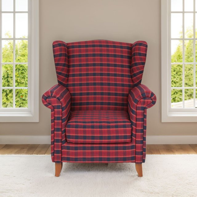 Polstersessel Loretta von Prestige Home in Rot kariert, B/T/H: 86 x 81 x 105 cm - Bild 1