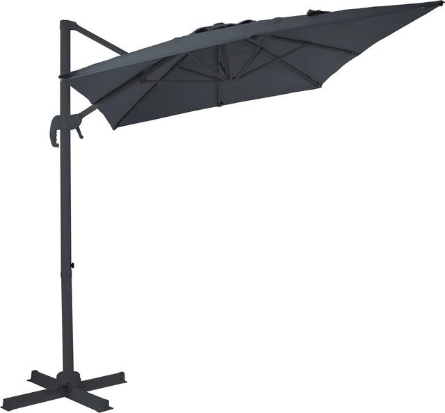 AXI Ampelschirm Grau mit Drehfunktion aus Aluminium und Polyester, B/T/H: 300 x 200 x 245 cm - Bild 1