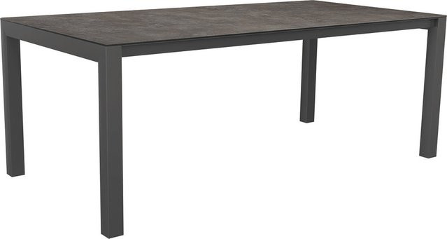 Stern Ausziehtisch aus Aluminium in Graphit mit Silverstar Stone Tischplatte, B/T: 250 x 100 cm (ausziehbar auf 200 cm) - Bild 1