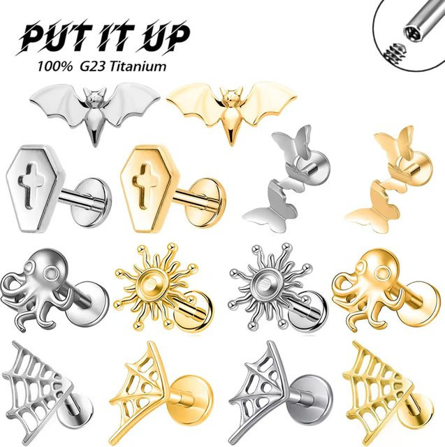 PUTITUP Piercing-Stecker Titan, Labret-Tragus-Ohrringe, Unisex - Bild 1