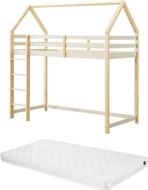 Vente-unique Hausbett Tarzia für Kinder aus Kiefernholz in Beige, B/T/H: 90 x 190 x 96,5 cm - Bild 1