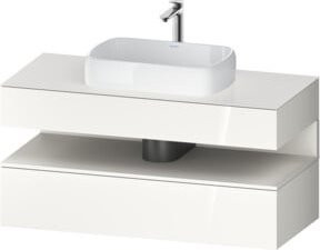 Duravit Waschtischunterschrank Qatego in Weiß Hochglanz, Wandhängend mit LED-Beleuchtung und Schubladen, B/T/H: 120 x 55 x 60 cm - Bild 1