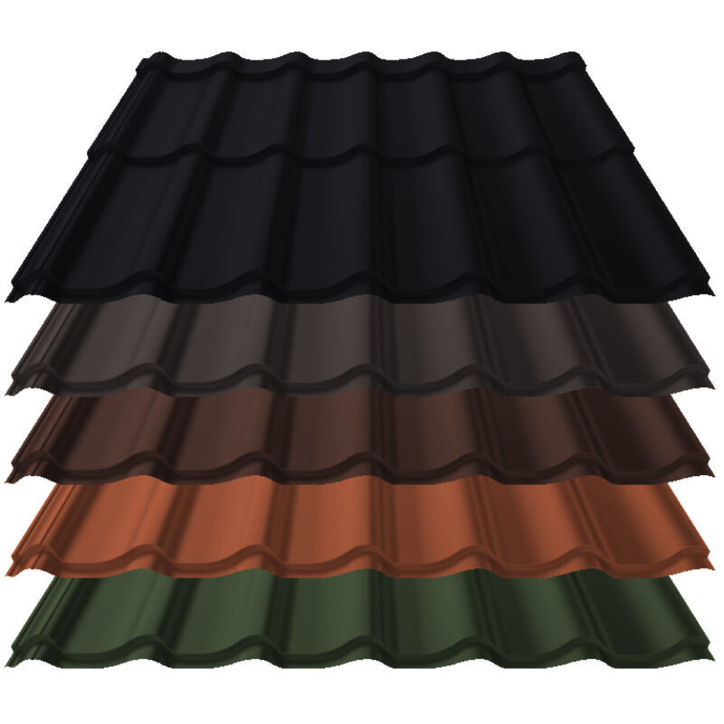 Pfannenblech Kingas Eco+ von Blachotrapez GmbH aus Stahl in Schwarz mit einer Modullänge von 350 mm und 0,50 mm Materialstärke - Bild 1
