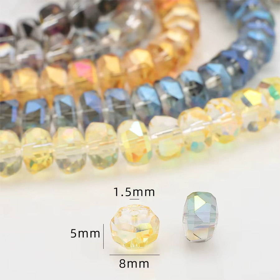 ZHUBI Kristallperlen, 5x8 mm, Radform, Bunt, Unisex - Bild 2