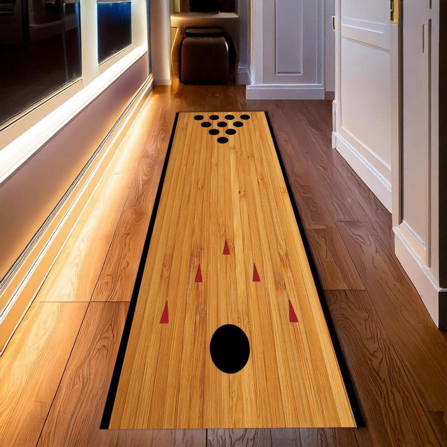 Lodestar Bowlingbahn Läufer Teppich für Kinder in Braun, B/T/H: 120 x 40 cm - Bild 1
