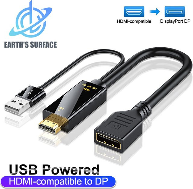 OUIO HDMI auf DisplayPort Adapter Kabel in Schwarz für 4K UHD, kompatibel mit Laptop, PS5, Xbox und Monitor - Bild 1