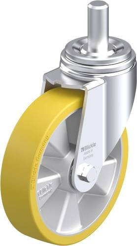 Blickle LHZ-ALTH 200K Stahlblech-Lenkrolle in Silber mit 200 mm Rad-Durchmesser und 800 kg Tragfähigkeit - Bild 1
