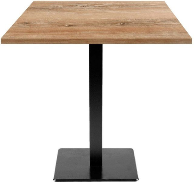 RestooTab Tisch Milan quadratisch in Eiche mit schwarzem Gestell, B/T/H: 70 x 70 x 75 cm - Bild 1