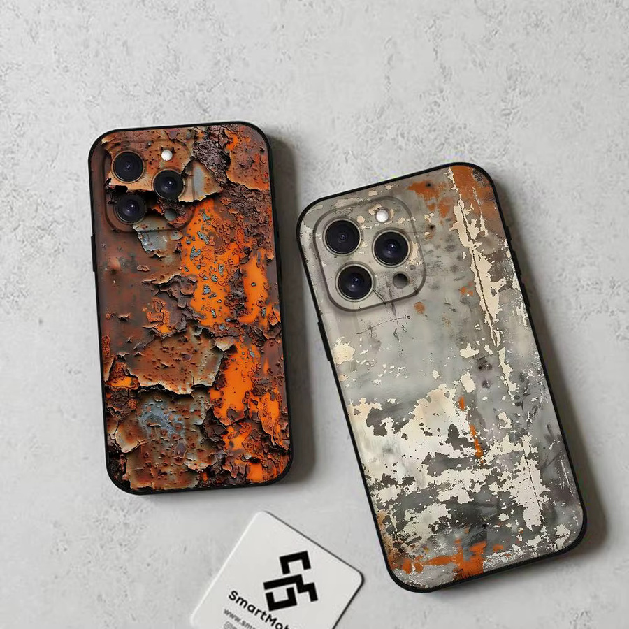Handyhülle im Retro-Industriestil für iPhone 11 bis iPhone 17 Pro Max Plus, weiche TPU-Hülle, Farbe: Braun - Bild 2