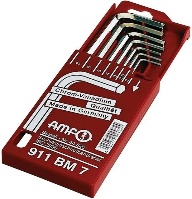 AMF Winkelschraubendrehersatz 911BM in Rot, 7-teilig in Schiebekassette - Bild 1