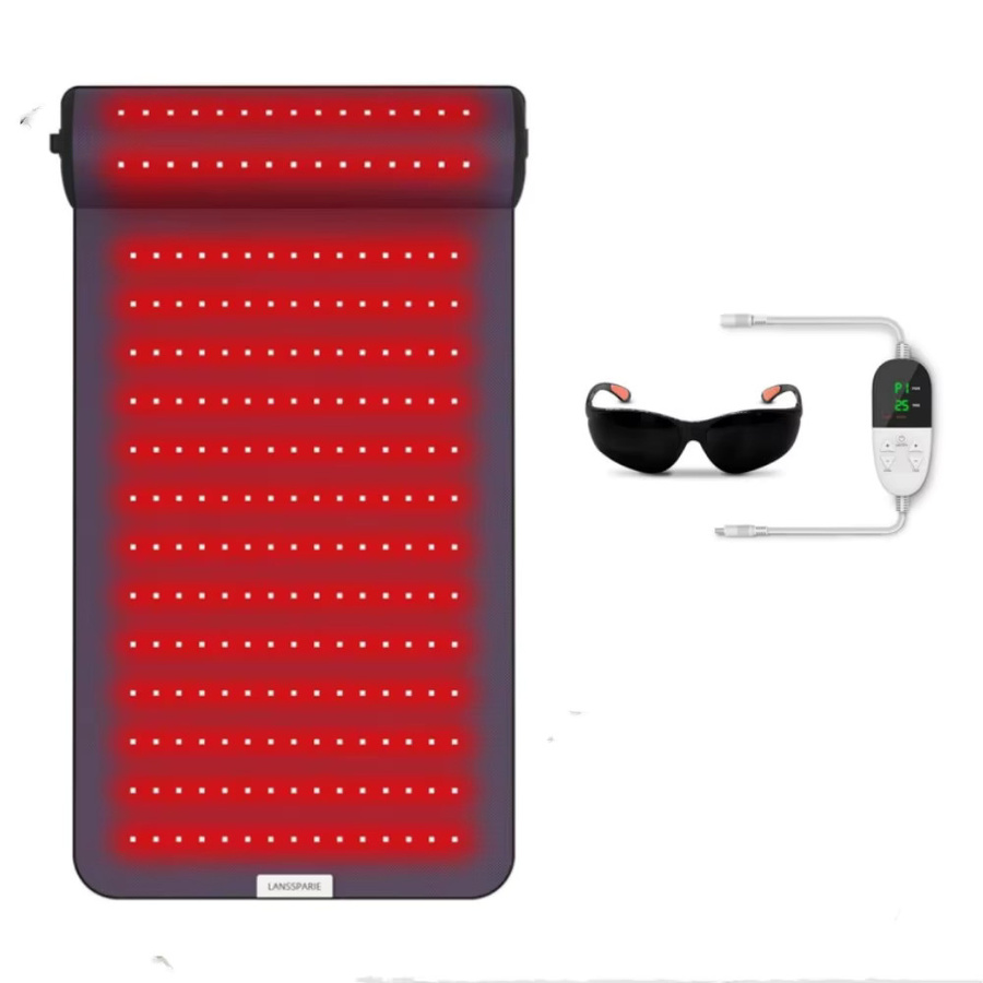 VamsLuna Rotlichttherapie-Matte mit Nackenstütze, Schwarz, Rot - Bild 5