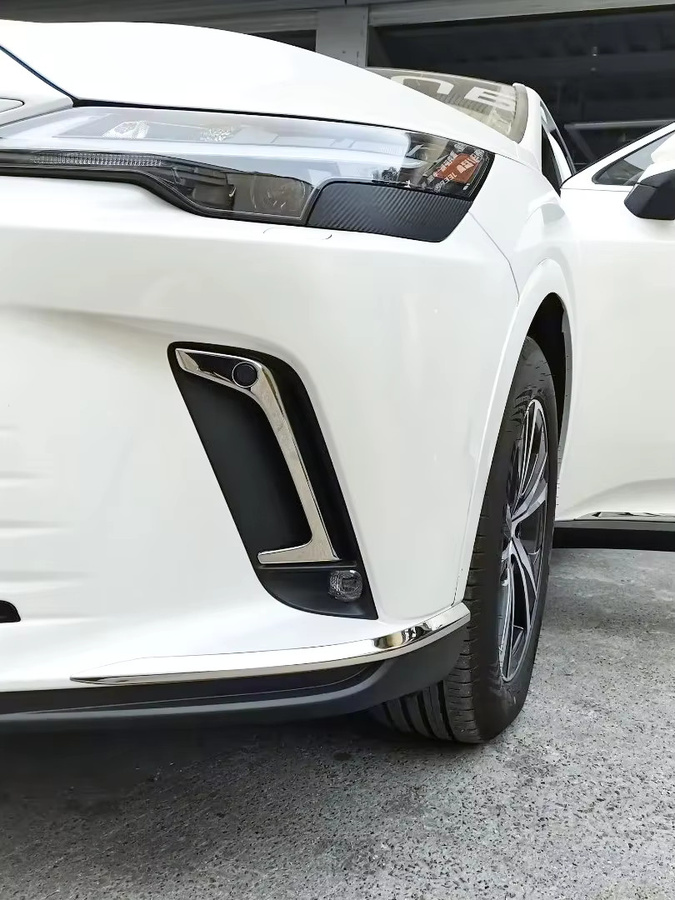 Edelstahl Frontstoßstange Nebelscheinwerfer Abdeckung Zierleisten für Lexus RX 350 450h Modelle 2023–2026 in Silber - Bild 4