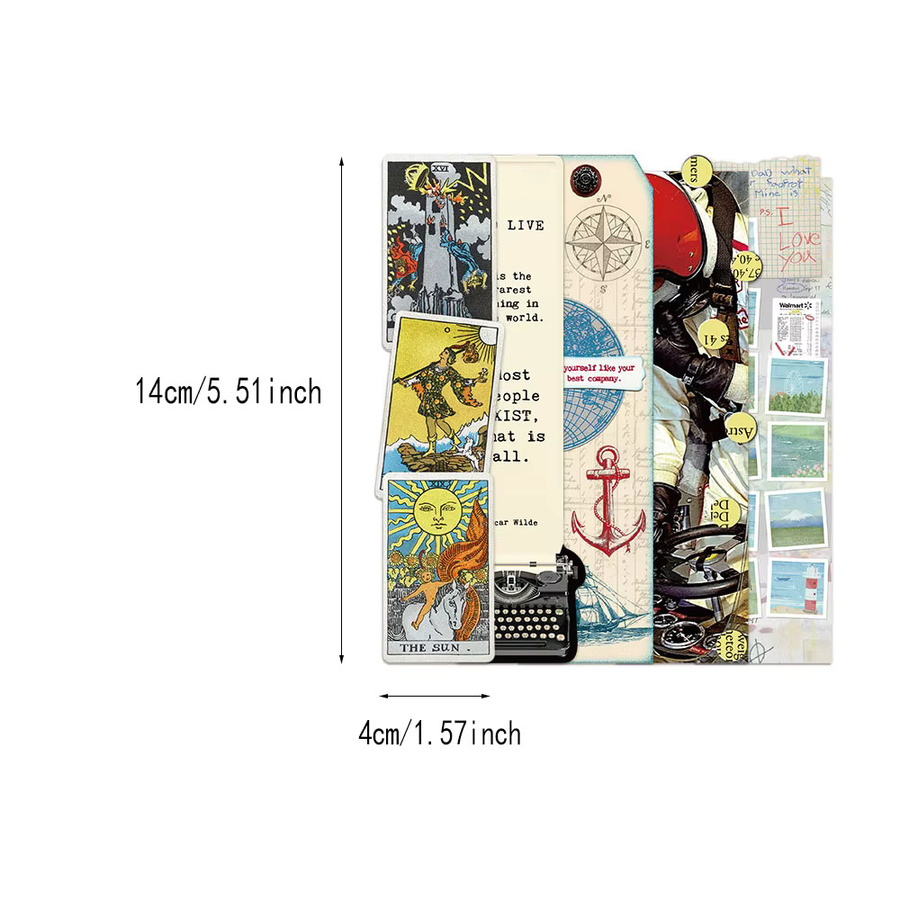 30 Stück Retro Lesezeichen Set mit Cartoon Motiven in Multicolour aus Papier zum Dekorieren und für DIY Anmerkungen - Bild 2