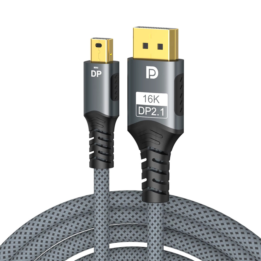 FDBOY Mini DisplayPort auf DisplayPort 2.1 Kabel Schwarz, bidirektional, 16K@60Hz (DSC) und 8K@120Hz (DSC) für MacBook, Projektor und HDTV - Bild 2