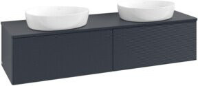 V&B Waschtischunterschrank Antao mit Frontstruktur und Beleuchtung in Lacquer Blue, B/T: 160 x 50 cm - Bild 1
