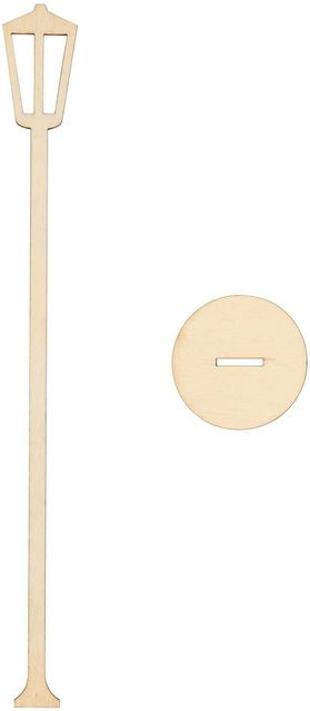Rico Design Miniatur Straßenlaterne Wichteltür aus Holz - Bild 1