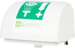 B-SAFETY Augen- und Gesichtsdusche mit Auffangbecken, wandmontiert, Weiß - Bild 1
