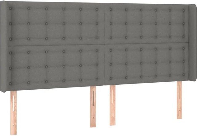 vidaXL Kopfteil mit Ohren Dunkelgrau Stoff B: 163 cm, T: 16 cm, H: 118 cm - Bild 1