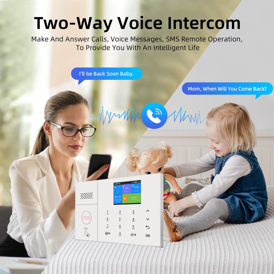 PGST Smart Home Alarmsystem mit Tuya und Smart Life Automation, WiFi und GSM, Set in Weiß mit Bewegungs- und Türsensor - Bild 2