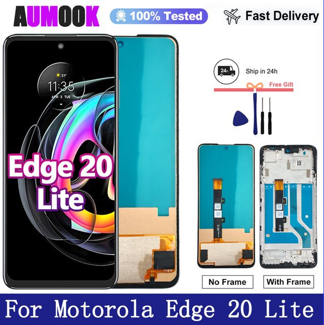 Motorola Moto Edge 20 Lite Ersatz LCD Display mit 6,7 Zoll Touchscreen Digitizer Montage in Schwarz - Bild 1