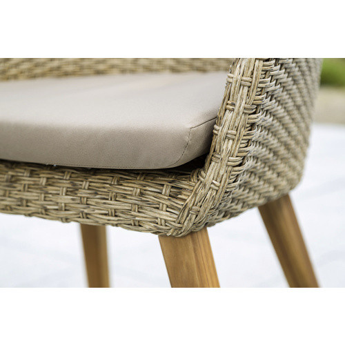Merxx Gartenmöbelset Arrone mit Ausziehtisch und 4 Sitzplätzen aus Akazienholz und Kunststoffgeflecht in Beige, Braun oder Grau - Bild 2