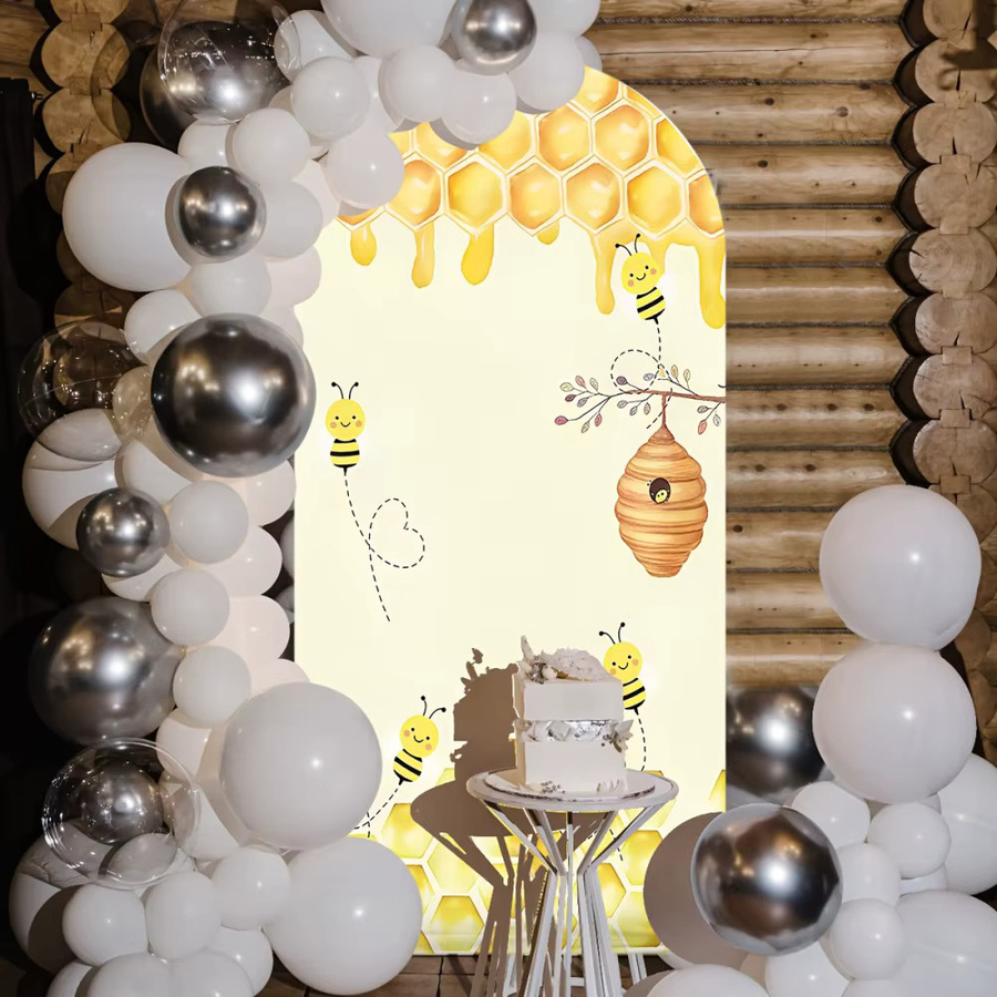 VIKAMA Bienenbogen-Dekoration mit floralem Design für Geburtstag und Hochzeit, Wanddekoration B: 120 cm, H: 50 cm, T: 50 cm - Bild 2