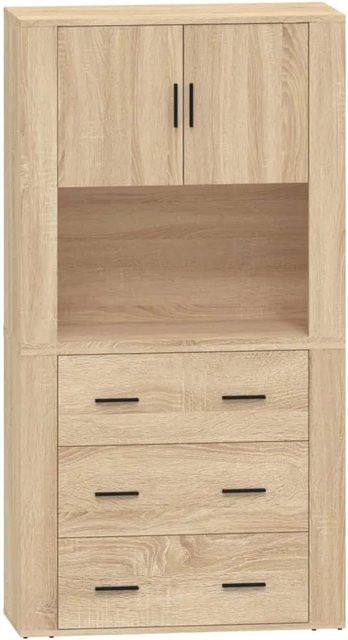vidaXL Highboard Sonoma-Eiche in Braun aus Holzwerkstoff B: 150,0 cm, H: 80,0 cm, T: 33,0 cm - Bild 1