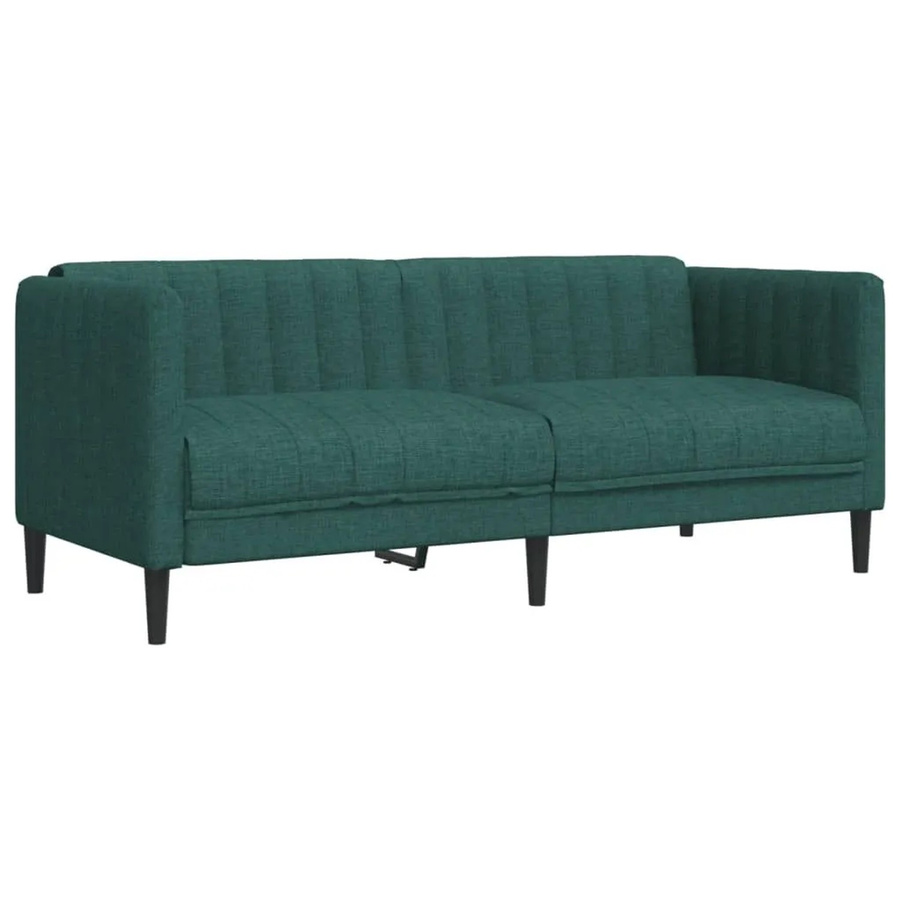 vidaXL 2-Sitzer Sofa Dunkelgrün mit Stoffbezug und Massivholzrahmen - Bild 2