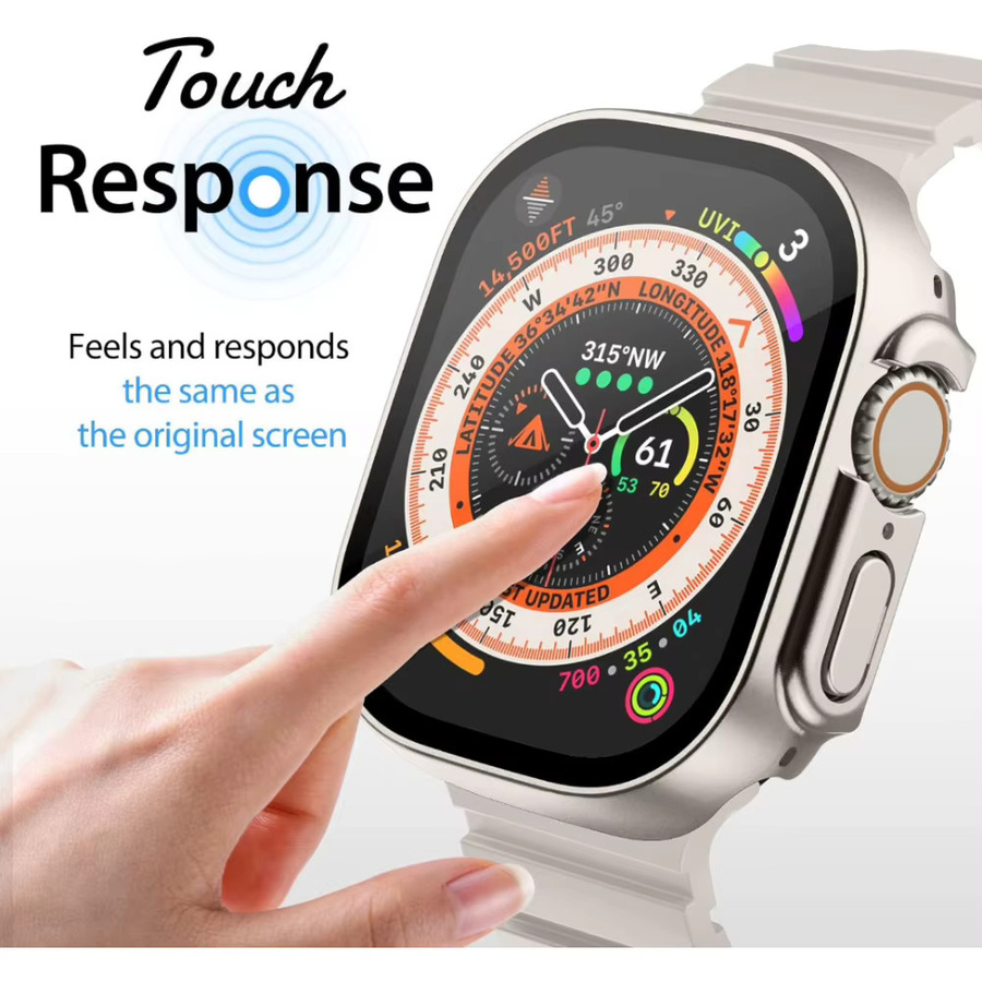 samusak Uhrenzubehör Glas Gehäuse für Apple Watch Ultra 2 49mm, Silber - Bild 3