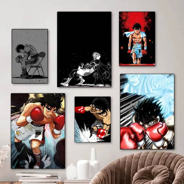Anime Hajime No Ippo Retro Kraftpapier Aufkleber für Wandgestaltung und DIY Dekoration - Bild 1