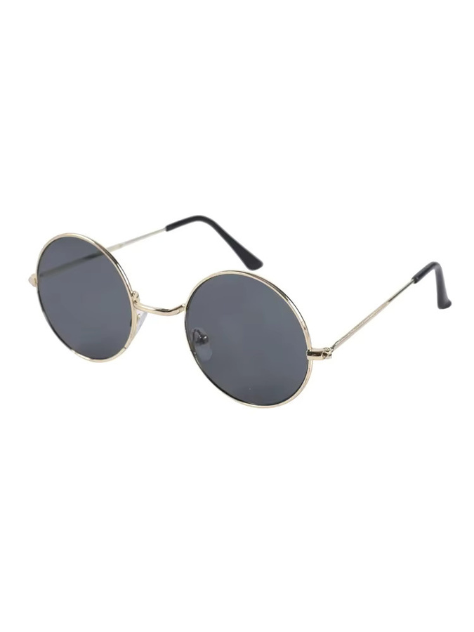 Unisex Klassische Vintage Runde Korrektionsbrille, Metall, Gold, Vollrand - Bild 2