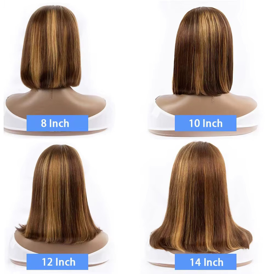 donxue Bob-Perücke, 100 % brasilianisches Echthaar, P4/27, Damen - Bild 3