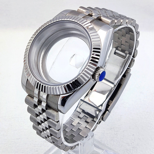 OUMASHI Uhrengehäuse, 39 mm, 904L Edelstahl, Silber, Herren - Bild 1