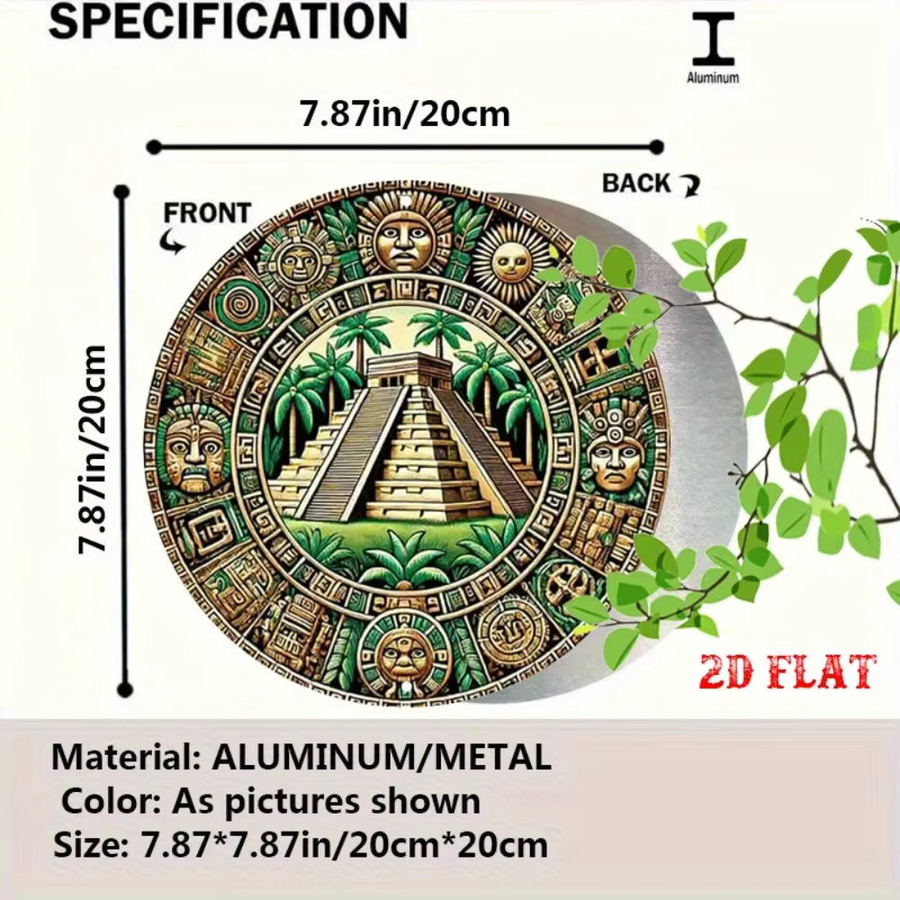Vintage Maya-Sonnenkalender Wanddekoration von CIFBUY aus Metall in Multicolour, Durchmesser: 20 cm - Bild 4