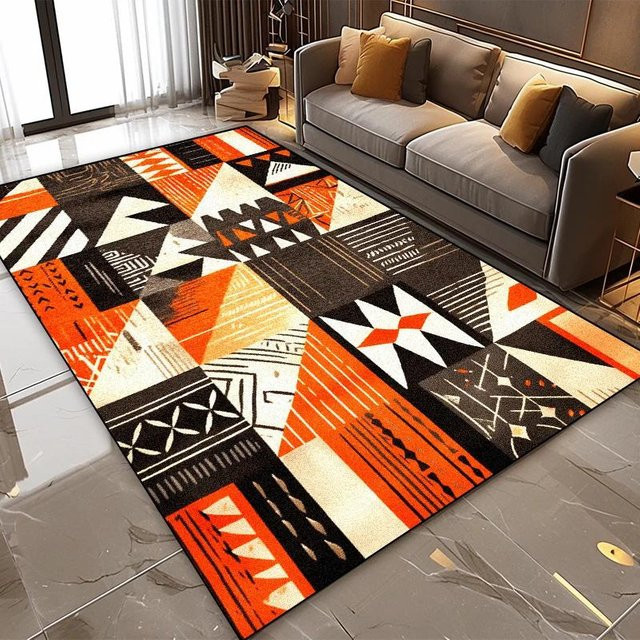 Moderner geometrischer Teppich von Wucifang Jewelry in Mehrfarbig, weich und leicht zu reinigend, B/T: 140 x 200 cm - Bild 1