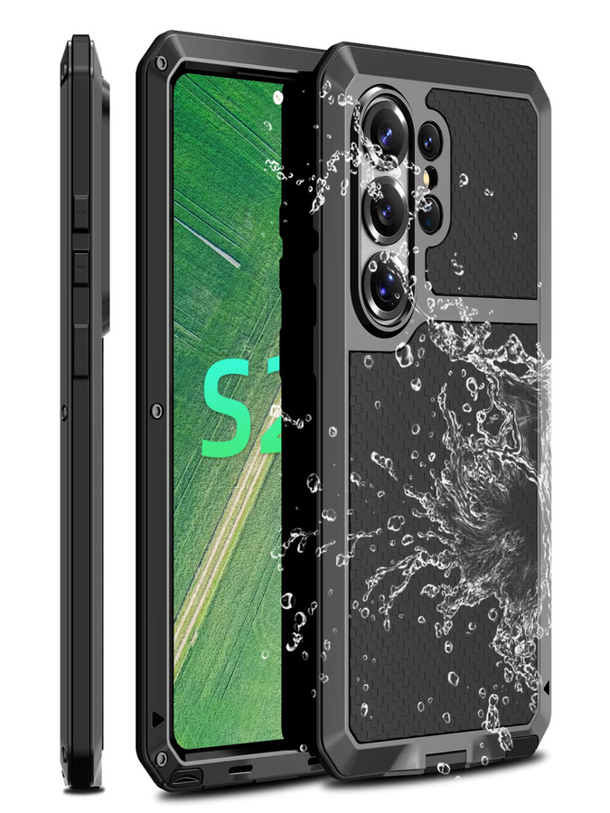 Robuste und sturzsichere Handyhülle aus Aluminiumlegierung für Samsung S26 Ultra, S25, S24, S23 in Schwarz - Bild 6