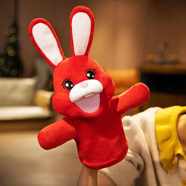 Baby Handpuppe Hase, Plüschtier, Rot, ab 14 Jahren - Bild 1