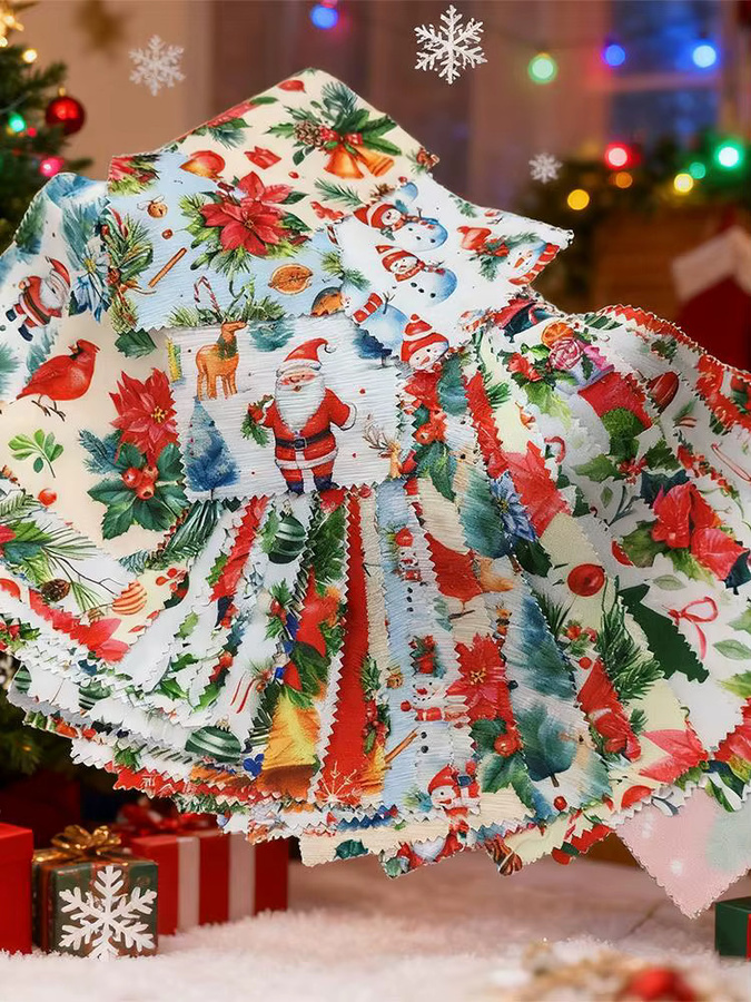 40 Stück Weihnachts-Stoffquadrate in Multicolour zum Quilten, Nähen und Basteln - Bild 6