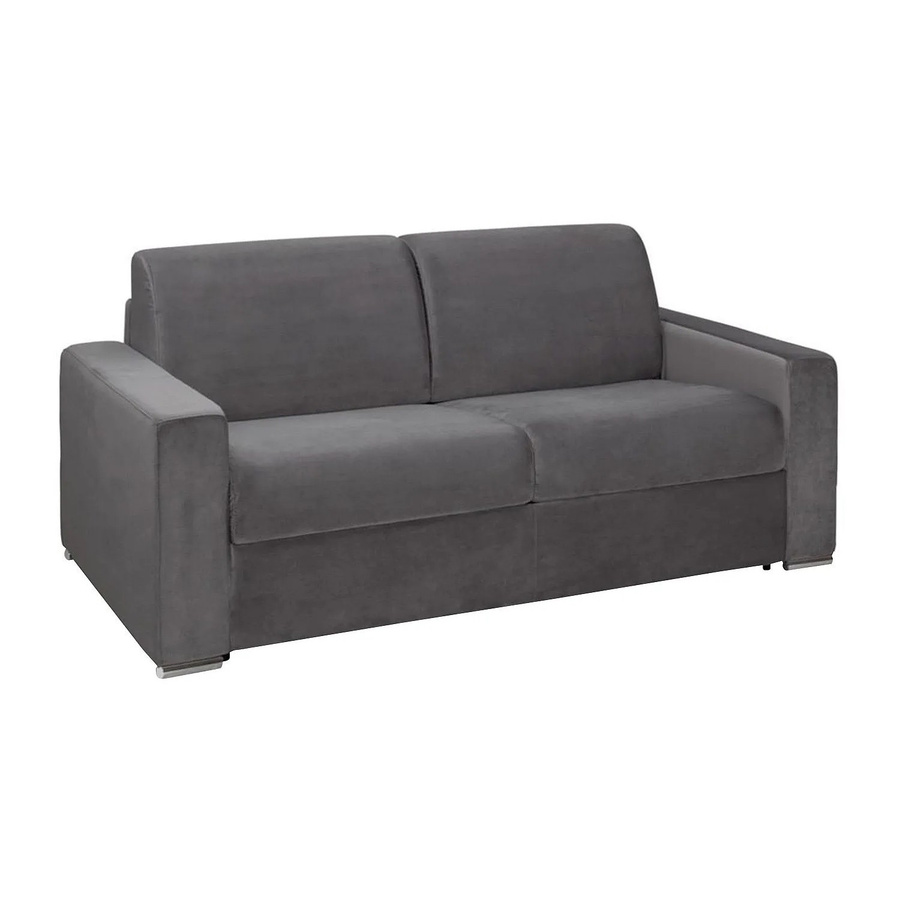 Vente-unique Schlafsofa Calito in Anthrazitgrau mit Samtbezug, Breite: 194 cm - Bild 2