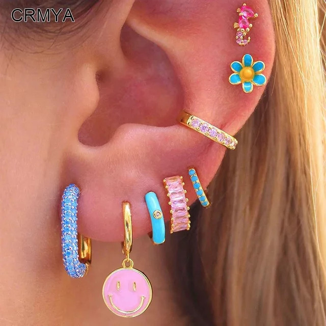 CRMYA Ohrringe Set, Gold, Zirkonia, Damen - Bild 1