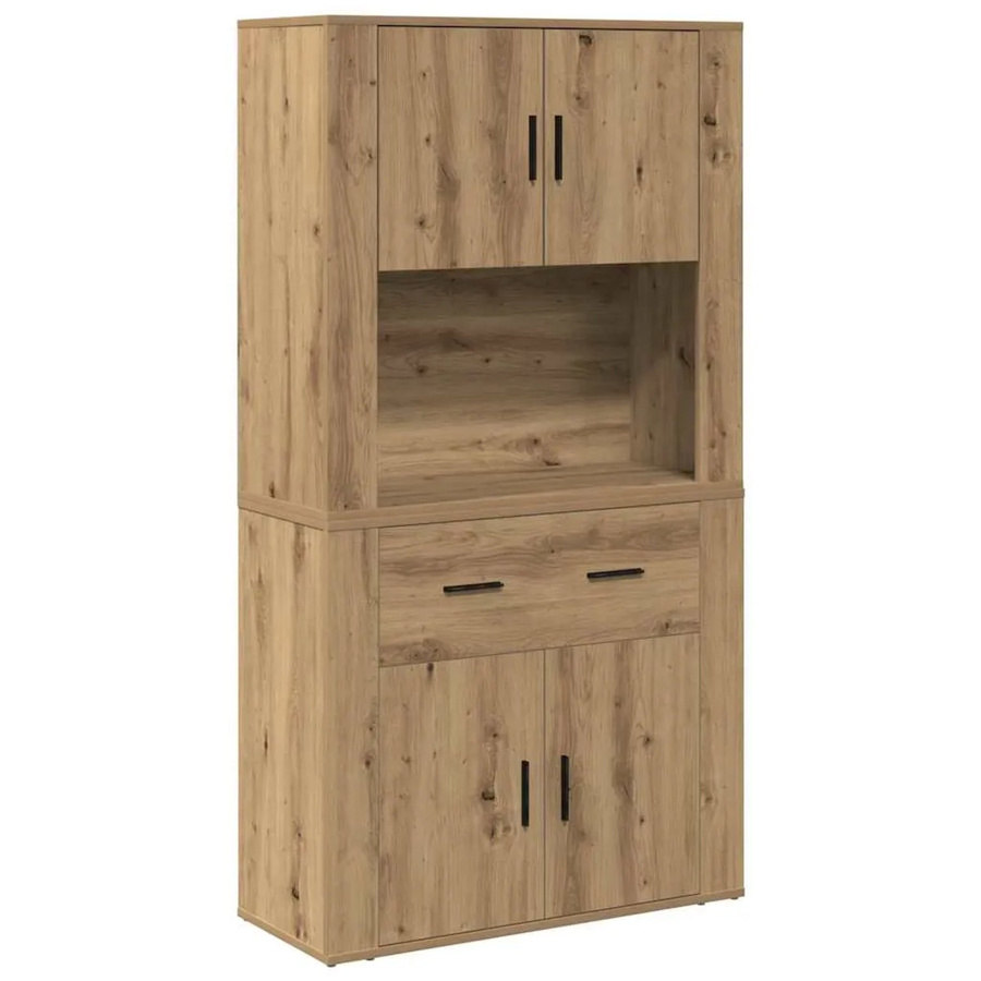 vidaXL Highboard Artisan-Eiche in Braun aus Holzwerkstoff und Altholz, B/T/H: 80 x 33 x 150 cm - Bild 2