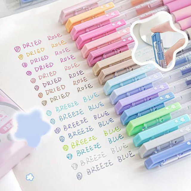 8er Set bunte Druckstift-Set mit 8 Farben für Schüler zum Zeichnen und Schreiben - Bild 1
