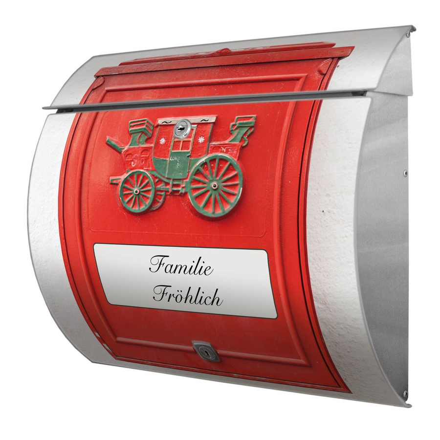 Wandbriefkasten Toscana von Burg-Wächter im Nostalgie-Design aus Edelstahl, B/H/T: 38 x 33 x 11 cm - Bild 1
