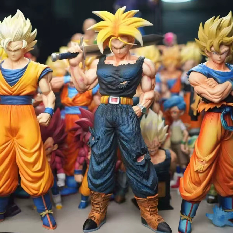 Bandai Dragon Ball Z Future Trunks Super Saiyan Actionfigur, mit austauschbaren Köpfen - Bild 2