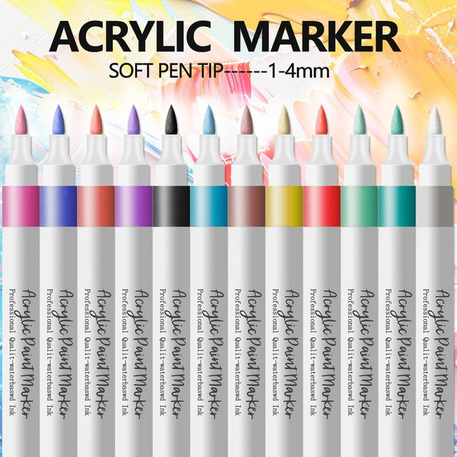 ART WALKER Acryl-Markierungsstifte mit weichem Brush-Kopf, 24 Farben, wasserbasiert und wasserfest für Graffiti und Farbkunst, Multicolour - Bild 1