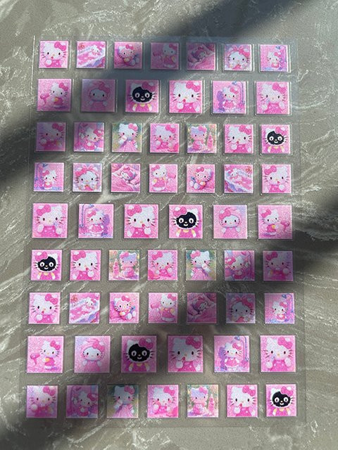 Hellokitty Kawaii Party-Aufkleber Set, wasserfeste DIY Nagelkunst und Deko-Sticker in Multicolour, 50 Stück - Bild 1